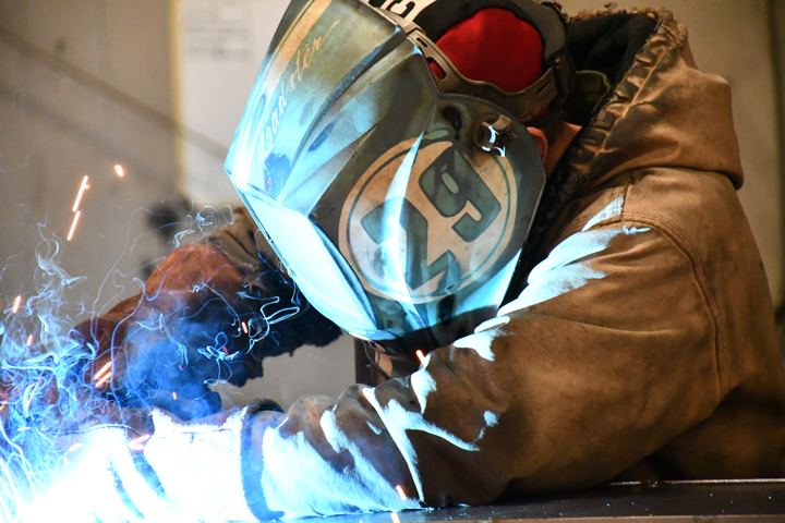 Welding in the manufacturing shop